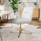 Flash Furniture Chloe Mid-Back White Padded LeatherSoft Armless Office Chair w/Adjustable Height, Gold Frame CH-232174-WH-GLD-GG - alternate 5
